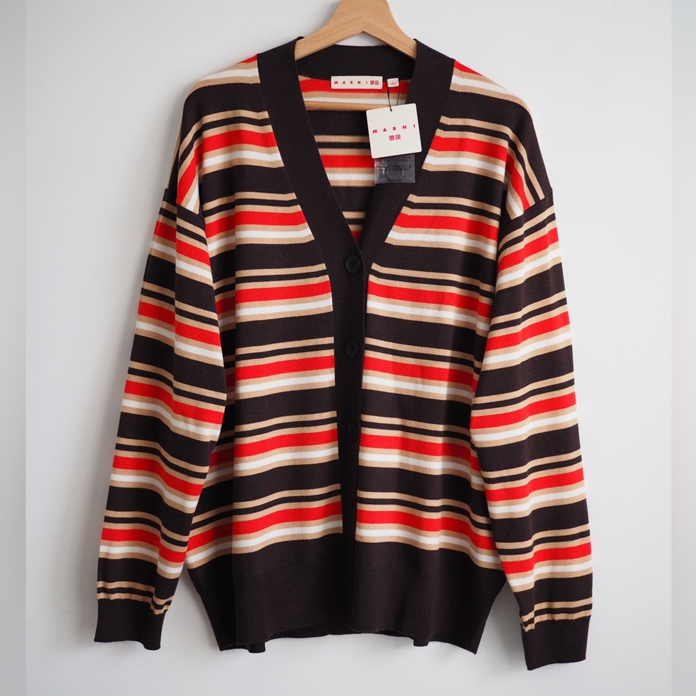 Marni cardigan merino blend stripe Uniqlo sweater